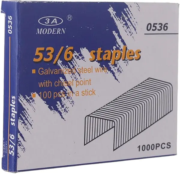 سعر ومواصفات علبة دباسة 53/6 1000 دبوس من 3 ايه - فضي 0536 (B0DD7Q6V4D) على Amazon EG
