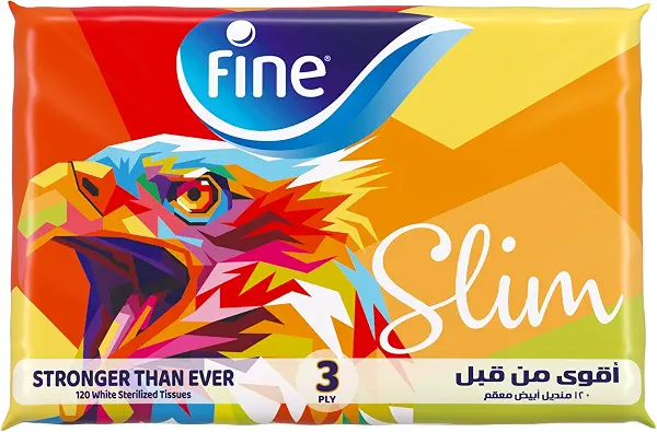 سعر ومواصفات علبة مناديل للوجه بـ 3 طبقات من فاين، 120 منديل، ألوان متنوعة (B0B49Y92DB) على Amazon EG