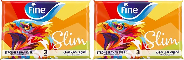 سعر ومواصفات علبة مناديل للوجه بـ 3 طبقات من فاين، 120 منديل، (عبوة من قطعتين) (B0FJ8V52HJ) على Amazon EG
