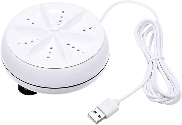 سعر ومواصفات غسالة ملابس صغيرة 2 في 1 محمولة شخصية دوارة تعمل بمحرك توربيني مع كابل USB مناسبة للسفر والمنزل ورحلات العمل من جيانجمي، (ب)، تحميل علوي، أبيض (B0BMPJ5DP9) على Amazon EG