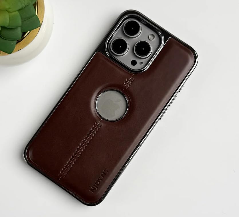 سعر ومواصفات غطاء حماية بتصميم فاخر من Next Store - جراب جلد PU بخياطة وسطية وأطراف كروم لهواتف 16 pro max ، نحيف، خفيف الوزن، مقاوم للصدمات (Brown) (B0DRVP7Q6S) على Amazon EG