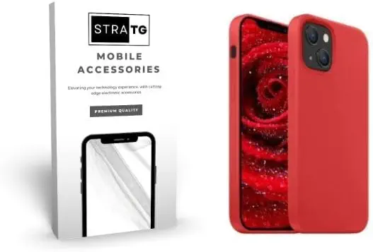 سعر ومواصفات StraTG غطاء حماية رفيع من السيليكون لآيفون 13، أحمر (B0H2DTJKW1) على Amazon EG