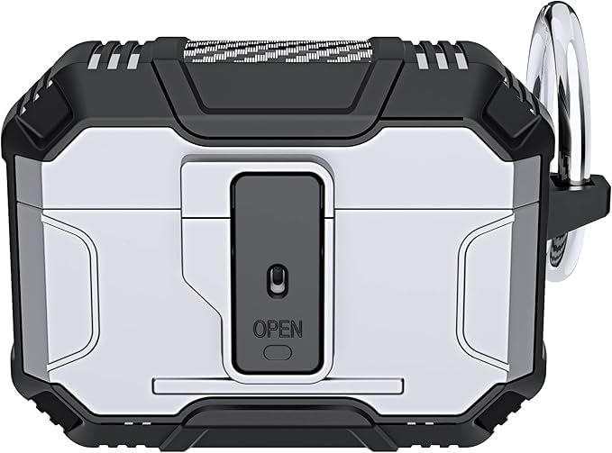 سعر ومواصفات غطاء حماية متوافق مع AirPods Pro 2 من Next Store مع Carabiner، تصميم مزدوج الطبقات مع شحن لاسلكي، زر فتح تلقائي مع LED أمامي مرئي. (سيلفر) (B0DTFF4KNG) على Amazon EG