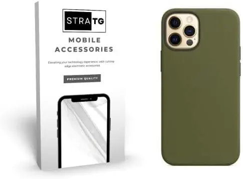 سعر ومواصفات StraTG - غطاء سيليكون للهواتف الذكية لآيفون 12 برو ماكس، كاكي (B0H2F6MB6J) على Amazon EG