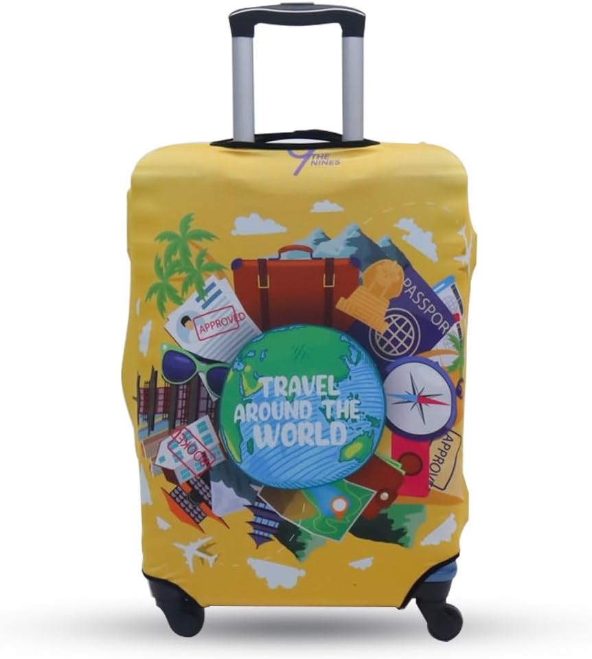 سعر ومواصفات The Nines غطاء شنط سفر بطباعة عبارة "Travel Around The World" من ذا ناينز (B0CH16TCYY) على Amazon EG