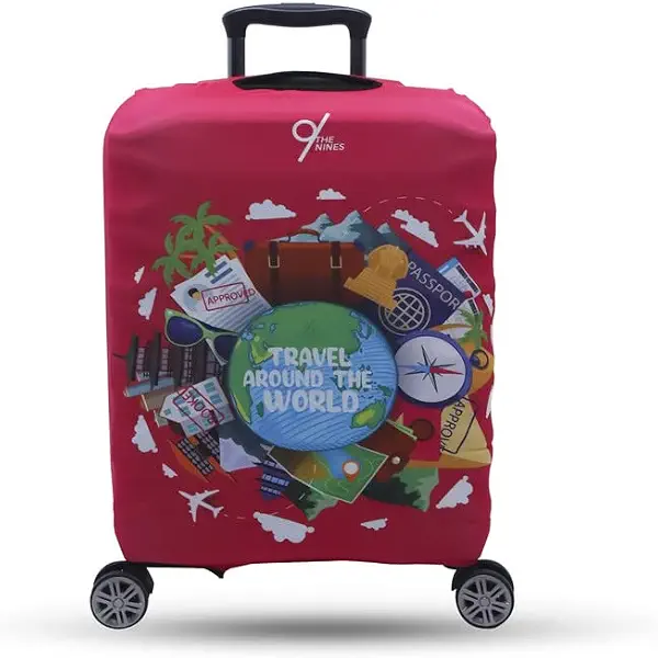 سعر ومواصفات غطاء شنطة سفر بطباعة عبارة "Travel Make You Richer" للجنسين من ذا ناينز، لون أحمر (B0C574SY8G) على Amazon EG