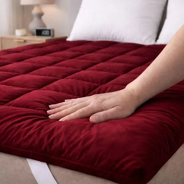 سعر ومواصفات غطاء مرتبة من طيبة، 90 × 195 سم، احمر غامق (B0GV16555X) على Amazon EG