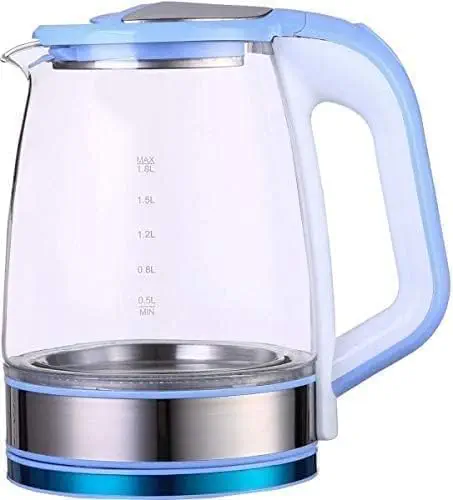 سعر ومواصفات غلاية كهربائية زجاجية من فلامينجو كاتيل FM-4003 سعة 2.2 لتر، ازرق (B0GWNDZMKC) على Amazon EG
