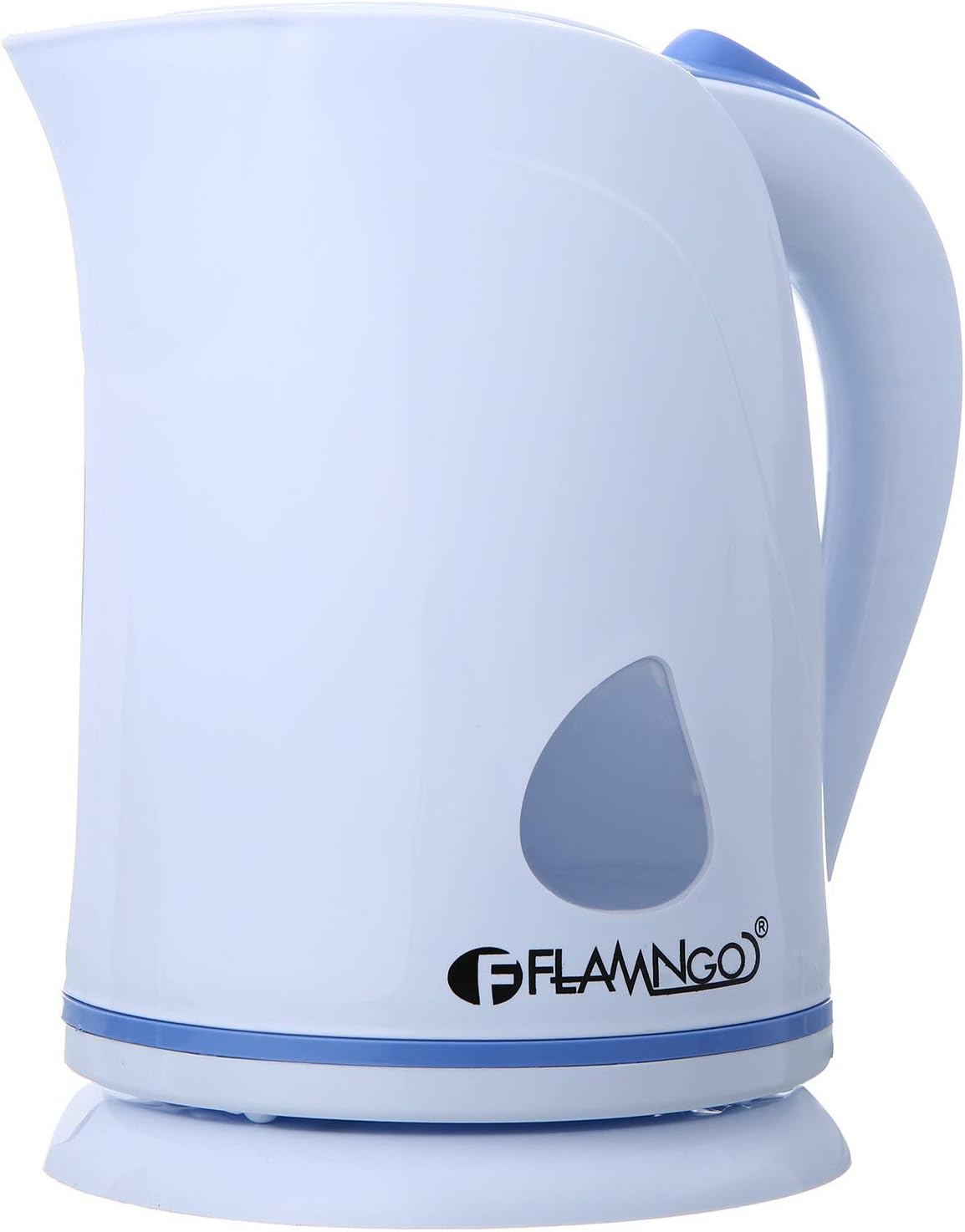 سعر ومواصفات غلاية مياه كهربائية من فلامنجو FM-4002، 2 لتر - ابيض وازرق (B091D3TSYT) على Amazon EG