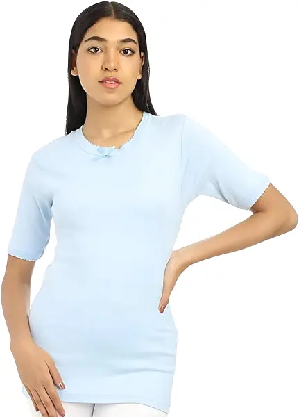 سعر ومواصفات فانلة بقصة عادية للنساء بتصميم نص كم ورقبة دائرية من دهب (B0GYP2J1W6) على Amazon EG