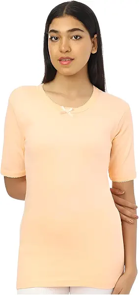 سعر ومواصفات فانلة نصف كم للنساء أساسية برقبة دائرية من دهب من قطعة واحدة (B09JGSV3RW) على Amazon EG