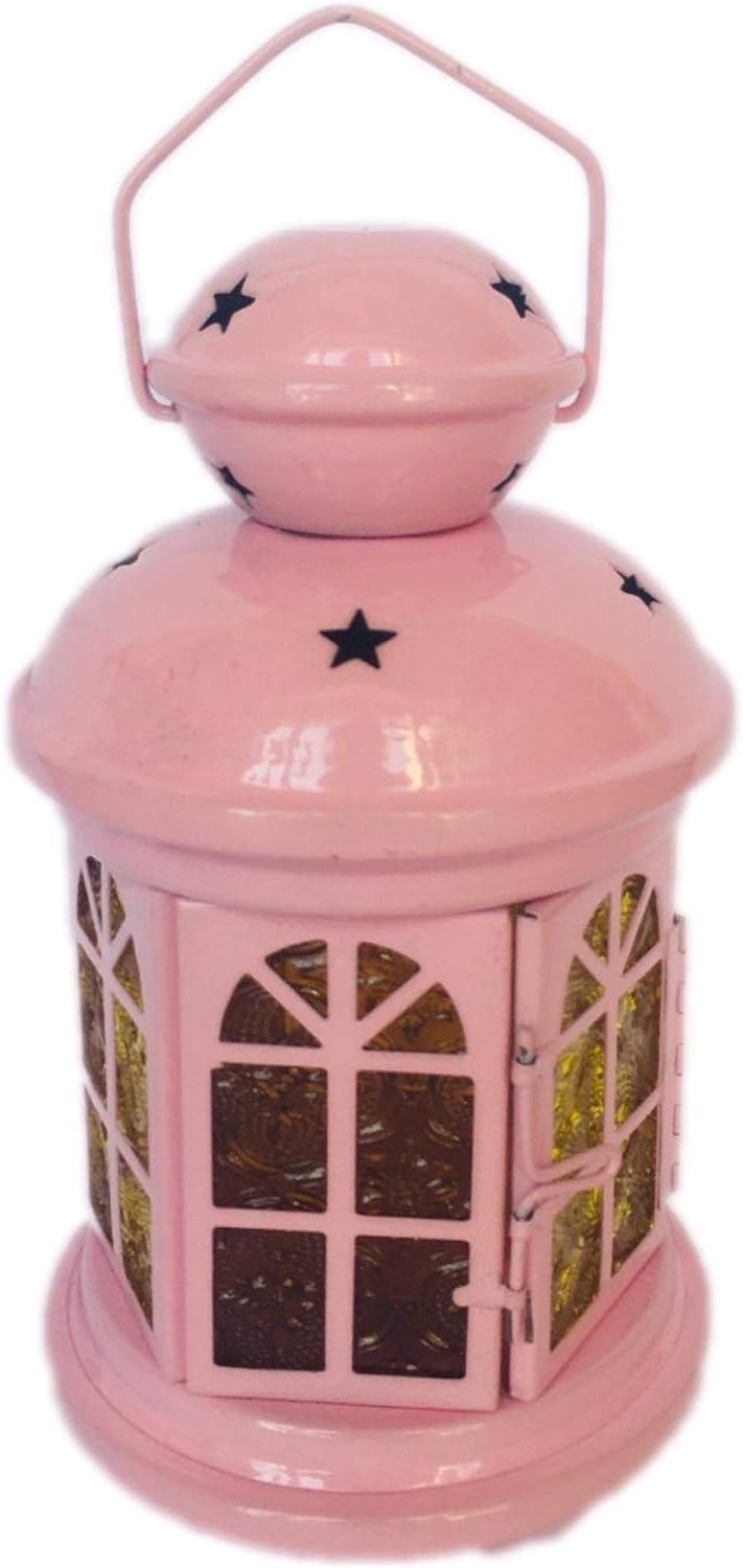 سعر ومواصفات فانوس رمضان معدن بينك - يضيئ بالشمع (B091J5CPH8) على Amazon EG