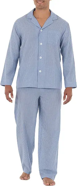 سعر ومواصفات فروت اوف ذا لووم Fruit of the Loom Men's Long Sleeve Broadcloth Pajama Set (B09M2LFM3M) على Amazon EG