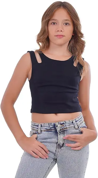 سعر ومواصفات فونكل Vonkel Girls Sleeveless Plain Shirt (pack of 1) (B0D3GZMFY5) على Amazon EG