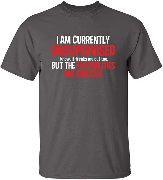 سعر ومواصفات فيلين جود تيز تي شيرت مرح للرجال بعبارة I Am Currently Unsupervised Possibilities are Endless Joke (B00NMFDB9W) على Amazon EG