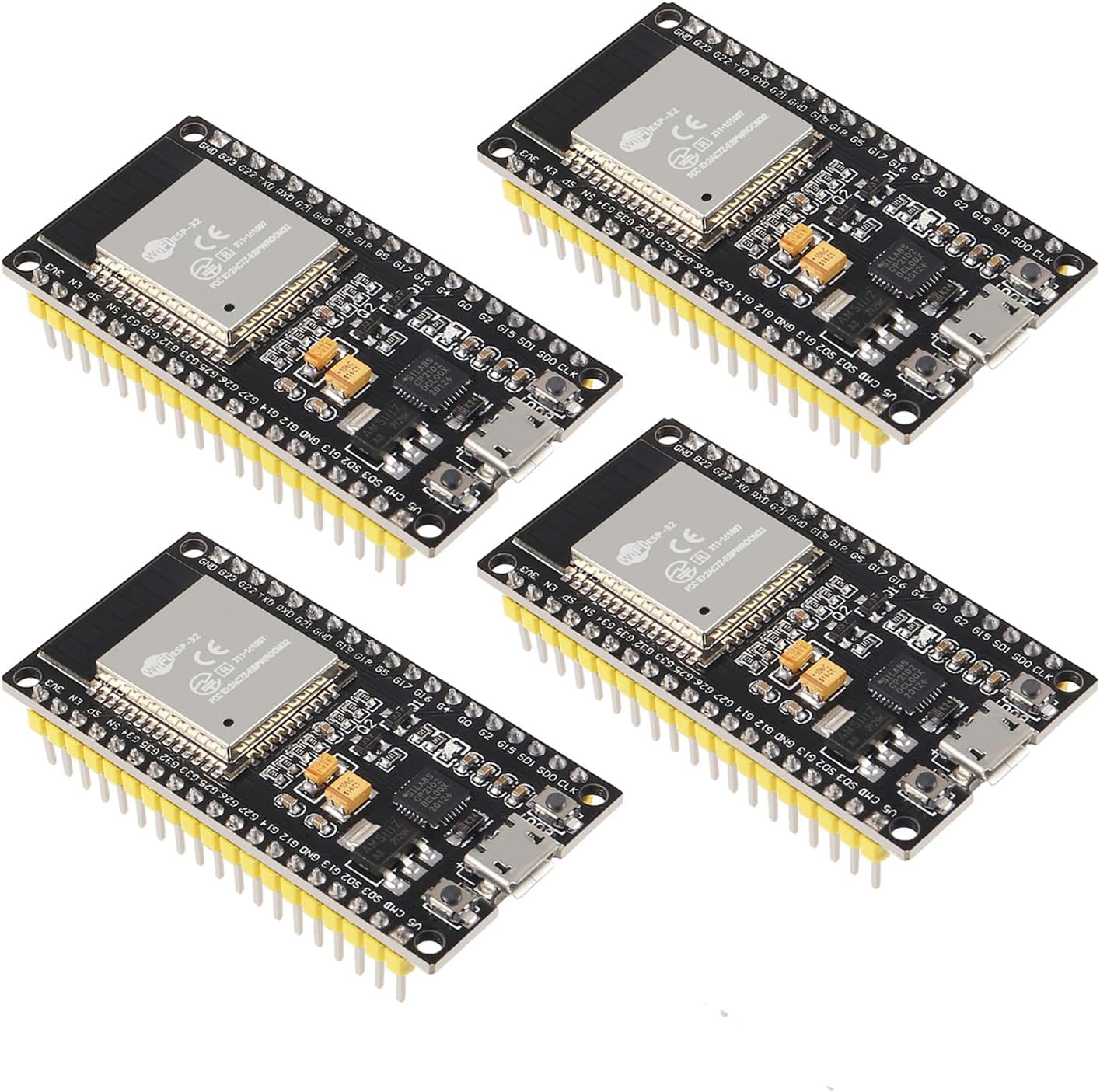 سعر ومواصفات 4 قطع ESP32 لوحة تطوير 38 دبوس ESP-32S وحدة تحكم دقيقة مدمجة 2 في 1 رقاقة ESP-WROOM-32 CP2102 WiFi NodeMCU-32S ESP-WROOM-32 متوافقة مع Ardu IDE (B09WXYJLW3) على Amazon EG