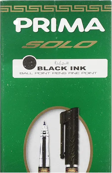 سعر ومواصفات قلم حبر أسود بريما سولو برأس إبرة - عبوة 24 قطعة (B099BX38ZM) على Amazon EG