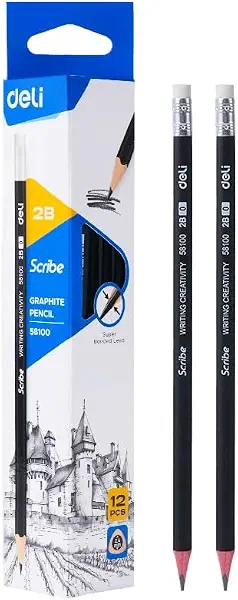 سعر ومواصفات قلم رصاص جرافيت 2B من ديلي E58100، أسود (B0FN47X2T3) على Amazon EG