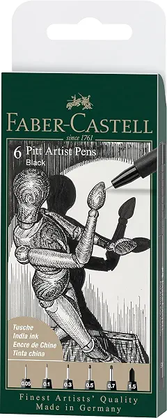 سعر ومواصفات قلم حبر الهند بتصميم بيت ارتست من فابر كاستل محفظة تتضمن 6 اقلام رسم - اللون 199 اسود - مقاسات XXS XS S F M 1.5 167154 (B09Q2ZHFJR) على Amazon EG