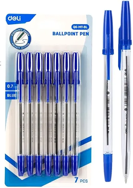 سعر ومواصفات قلم جاف Deli EQ6-MT-BL، رأس دائري 0.7 مم، أزرق (B0CXVJCWFL) على Amazon EG