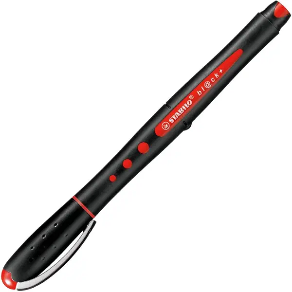 سعر ومواصفات قلم حبر جل اسود + بسن رفيع بلون احمر من ستابيلو (B006TVVHQU) على Amazon EG