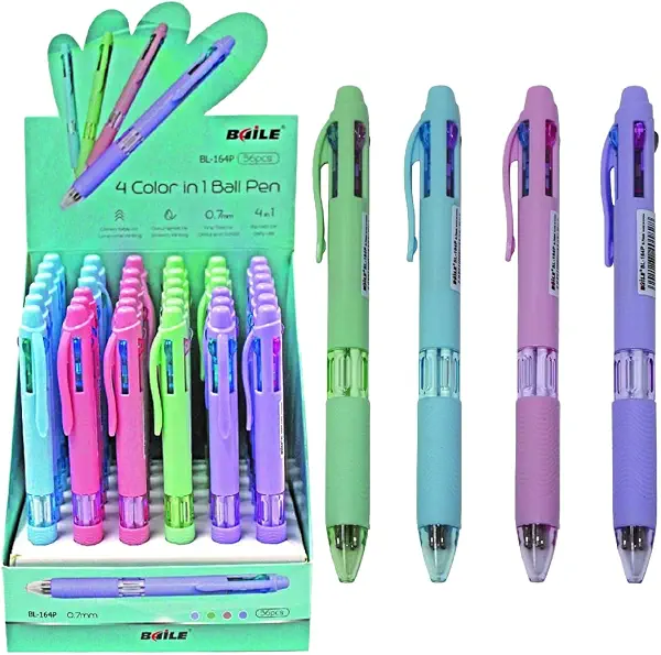 سعر ومواصفات قلم كروي 4 الوان 0.7 ملم BL-164P قطعة واحدة (B0FHWYB8ZB) على Amazon EG
