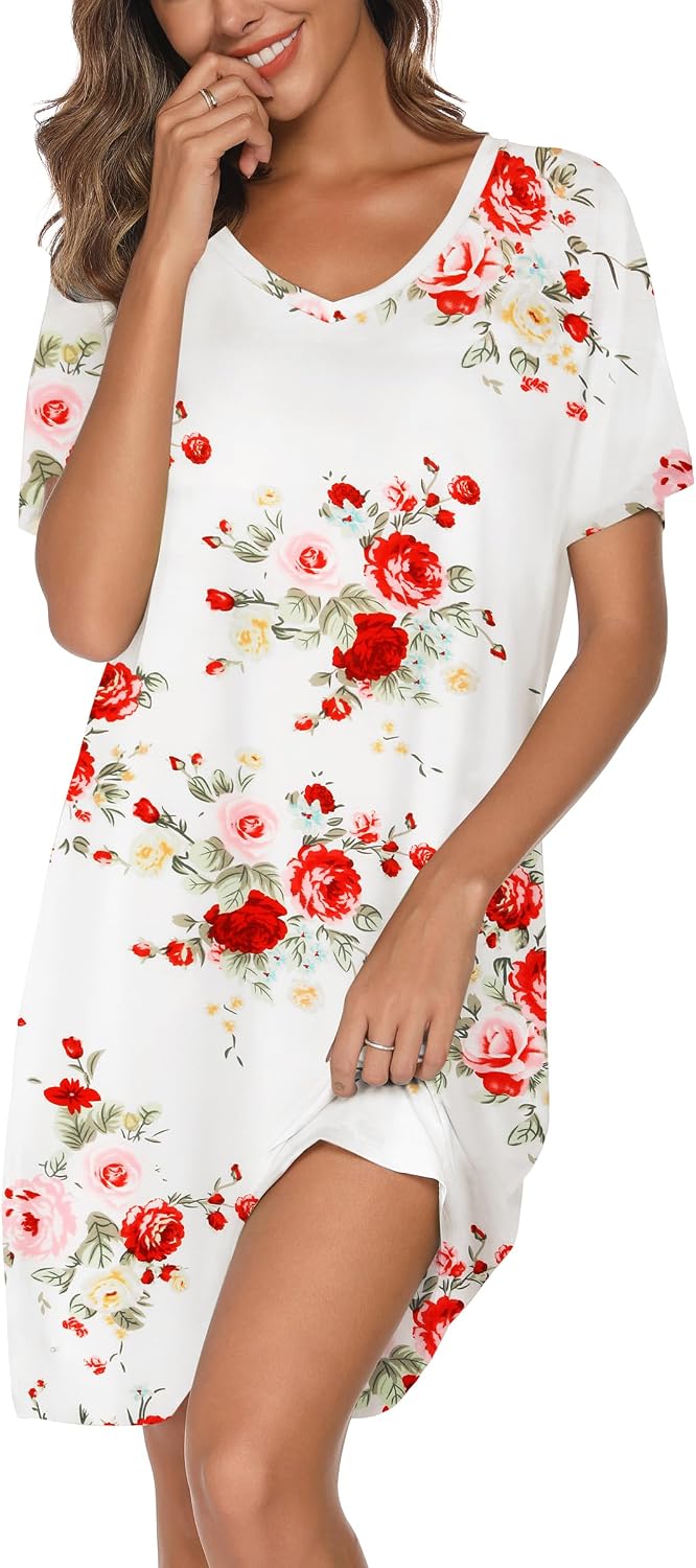 سعر ومواصفات Kabento قمصان نوم من القطن الناعم باكمام قصيرة للنساء من كابينتو، مقاس S-XXL (B0C5J9393Q) على Amazon EG