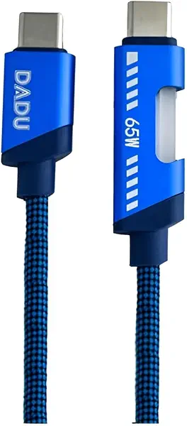 سعر ومواصفات كابل شحن USB-C إلى USB-C من Next Store ، يدعم الشحن فائق السرعة PD بقوة 65 واط، سلك بيانات مضفر ومتين مع إضاءة LED ملونة، متوافق مع ماك بوك برو، ايباد برو، سامسونج واللابتوب. (ازرق) (B0FQJW9JS5) على Amazon EG