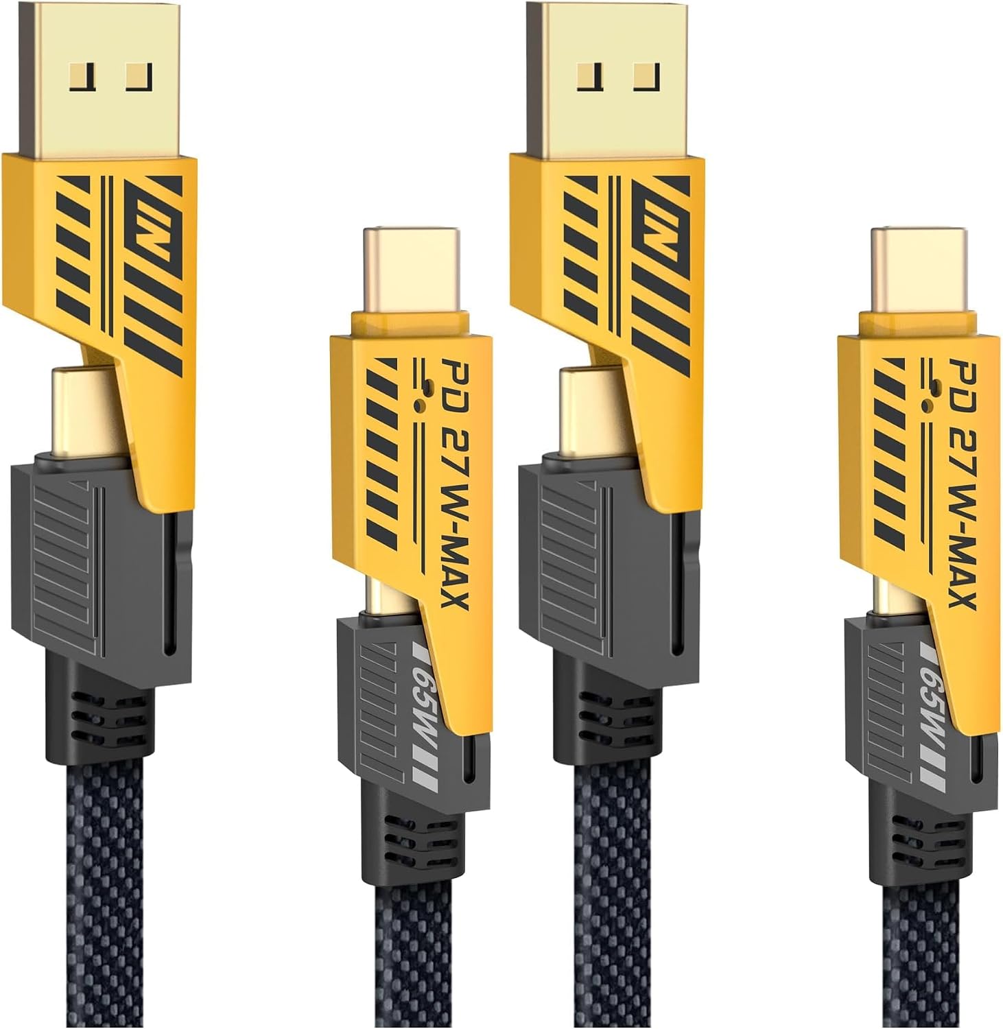 سعر ومواصفات كابل USB شامل ومتعدد 4 في 1 من ييش كابل شحن USB متعدد بطول 1.8 متر، كابل شحن سريع من النايلون بمأخذ USB A/USB C إلى نوع سي بقوة 65 واط/PD بقوة 27 واط متوافق مع آيفون وسامسونج جالكسي وماك بوك وايباد (B0G57ZQ62X) على Amazon EG