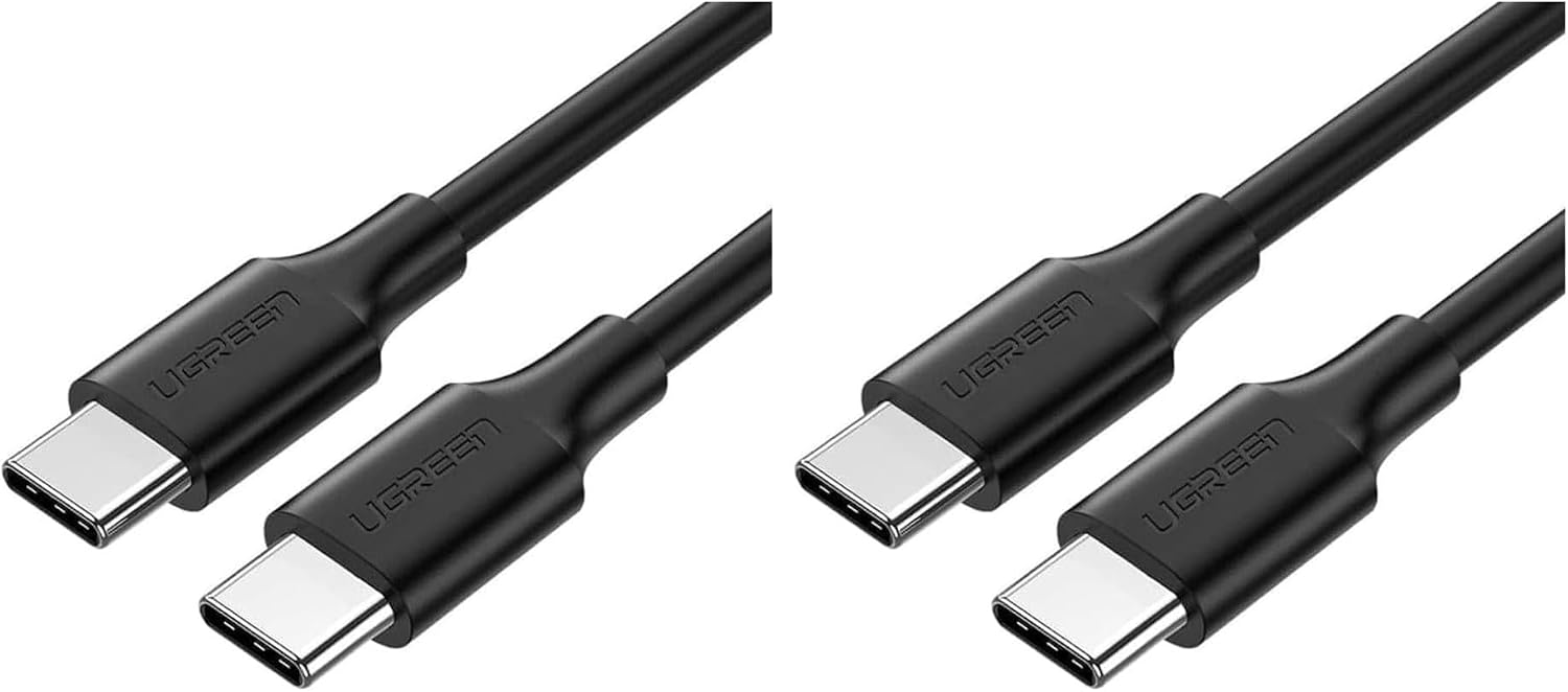 سعر ومواصفات كابل شحن USB نوع C إلى USB نوع C إصدار 2.0 من يوجرين، مقاس 3 م، عبوة من قطعتين (B0HLDY1QF1) على Amazon EG