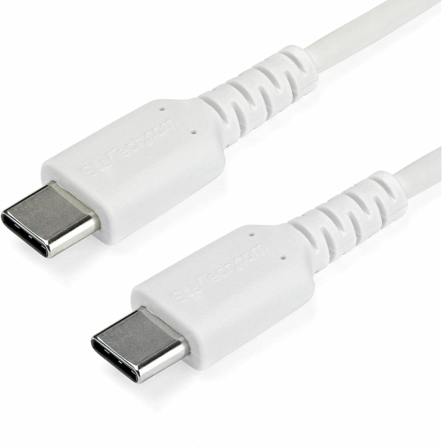 سعر ومواصفات كابل شحن USB نوع سي متين للشحن السريع والمزامنة بطول 1 متر من ستارتيك.كوم مغلف بألياف اراميد المطاط الحراري المرن M - 60 وات لون أبيض - لأجهزة سامسونج S10 S20 ايباد برو MS سيرفس RUSB2AC1MW (B082XVPFRD) على Amazon EG