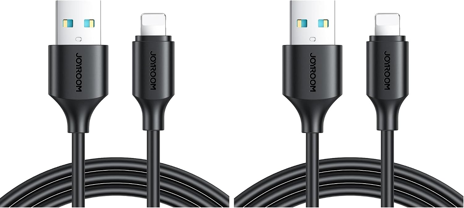 سعر ومواصفات كابل شحن سريع S-A9 بمنفذ USB إلى لايتنينج يدوم طويلاً بتيار 3 أمبير؛ كابل بيانات مُعزز بطول 2 متر عالي السرعة لآيفون وآيباد؛ كابل شحن متين ثقيل 2 متر – أسود من جوي روم (عبوة من 2 قطعة) (B0HLDYX8XG) على Amazon EG
