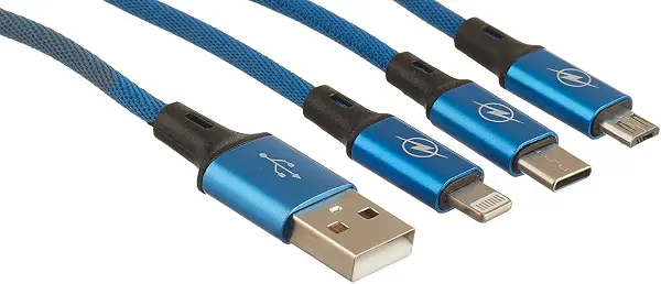 سعر ومواصفات كابل شحن 3 في 1 للسيارة - لون أزرق، لهاتف ذكي (B09CNZNJF1) على Amazon EG