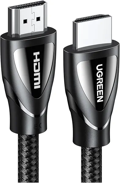 سعر ومواصفات كابل فيديو مضفر من القطن 60 هرتز FUHD HDMI 2.1 ذكر إلى بدقة 8K يوجرين سرعة عالية 48 جيجابايت في الثانية يدعم العرض ثلاثي الأبعاد ومتوافق مع التلفزيون والشاشات والكمبيوتر المحمول 1.5 متر (B08QDWTFFC) على Amazon EG
