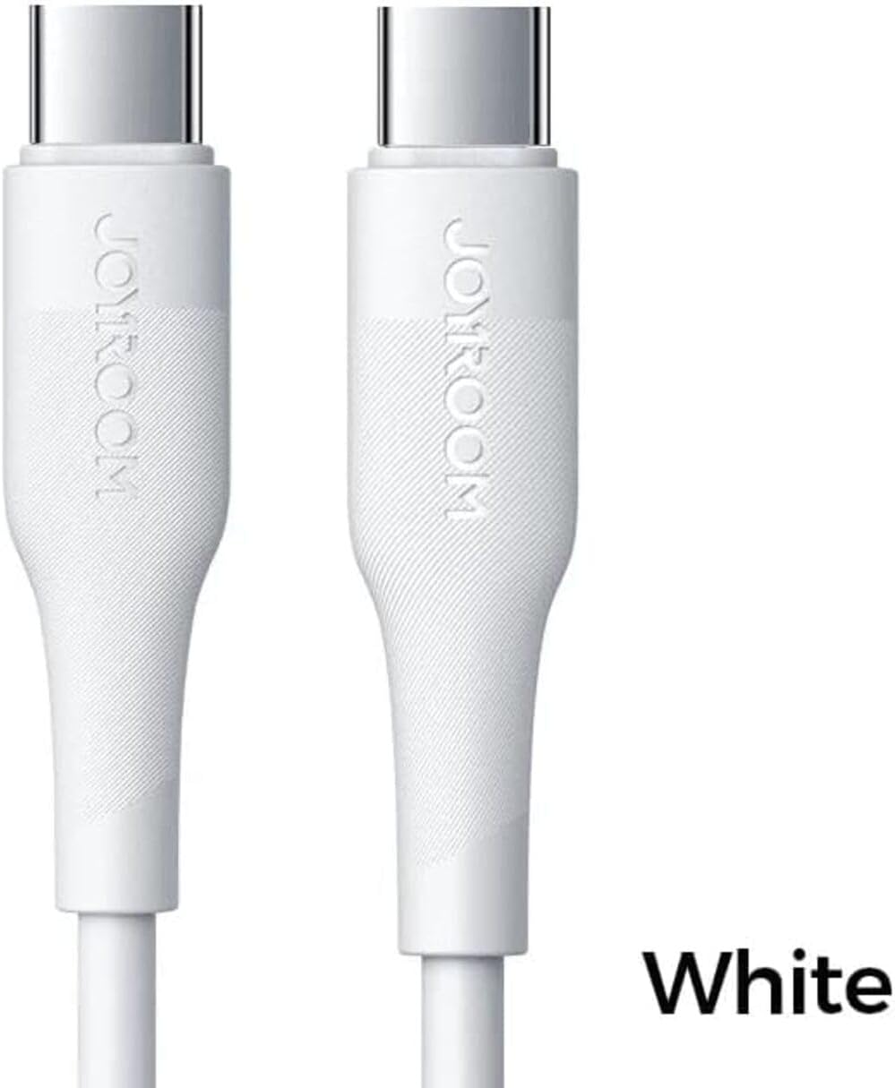 سعر ومواصفات كابل لنقل البيانات وللشحن السريع بمنفذ USB نوع سي وبطول 1.2 متر بموديل S-1230M3، بلون ابيض من جوي روم، لمحول الشحن (B09MJGYCZ5) على Amazon EG