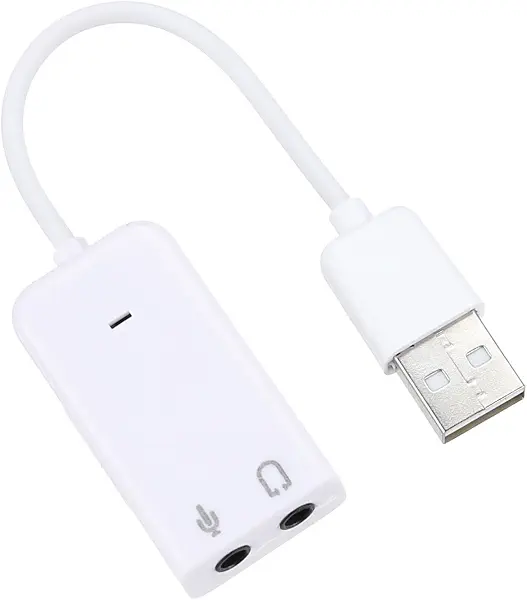 سعر ومواصفات كابل محول صوت USB إلى سماعات راس ستيريو 3.5 مم وقناة ميكروفون 7.1 - لون ابيض (B08ZXP34KH) على Amazon EG