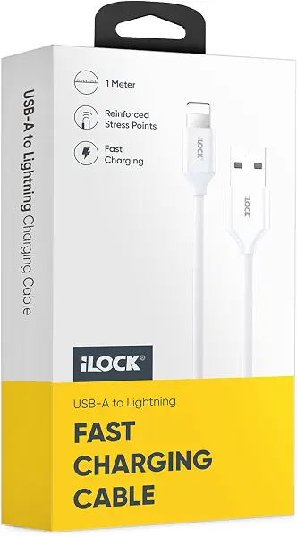 سعر ومواصفات كابل من آي لوك بطول 1 متر نوع USB-A إلى لايتنينغ متوافق مع آيفون وآيباد وآيبود (B0F3WHKRPC) على Amazon EG