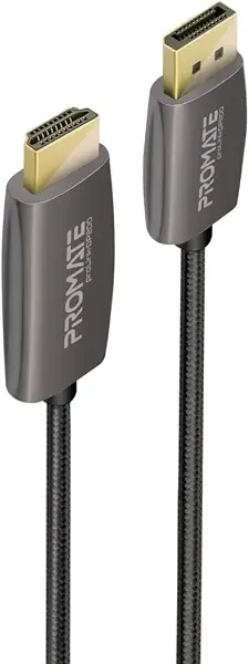 سعر ومواصفات كابل منفذ عرض الى شاشة تلفزيون HD UHD 4k عند 60 هرتز لـHDMI مع موصلات مطلية بالذهب مضفر نايلون 2 متر بسرعة نقل 18 جيجابايت في الثانية لاي ماك ولينوفو واتش بي برولينك-DP-200 من بروميت (B0B61R89KC) على Amazon EG