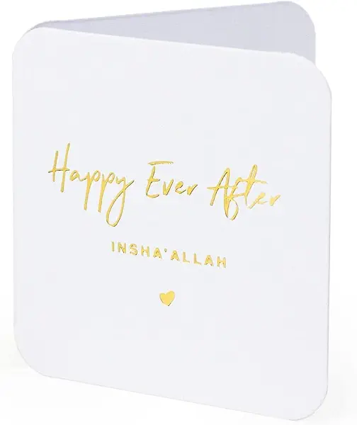 سعر ومواصفات كارت تحية فارغ بطبعة "Happy Ever After" من واي ام سكيتش | كارت معايدة دائري بحافة مربعة مقاس 6.5×6.5 سم | مزين بفويل ذهبي فاخر - لون ابيض (B0C54D5B9L) على Amazon EG