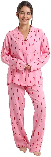 سعر ومواصفات كارينا CARINA Womens Pepper Print Relaxed Pyjama Set Pajama Set (pack of 1) (B0GNMWY341) على Amazon EG