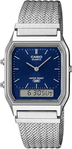 سعر ومواصفات كاسيو Casio Vintage AQ-230EM-2ADF Analog-Digital Blue Watch Unisex (D417) (B0G58KPSN7) على Amazon EG