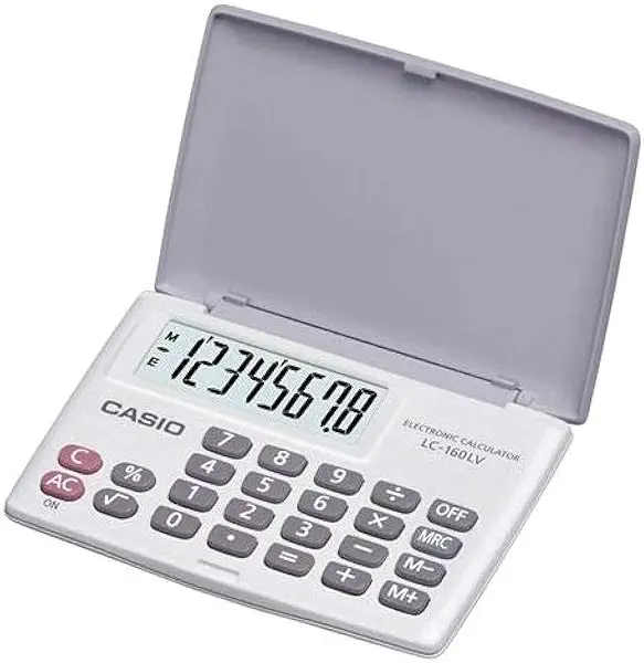 سعر ومواصفات آلة حاسبة عملية محمولة LC-160LV-WE من كاسيو (B07MX44R4G) على Amazon EG