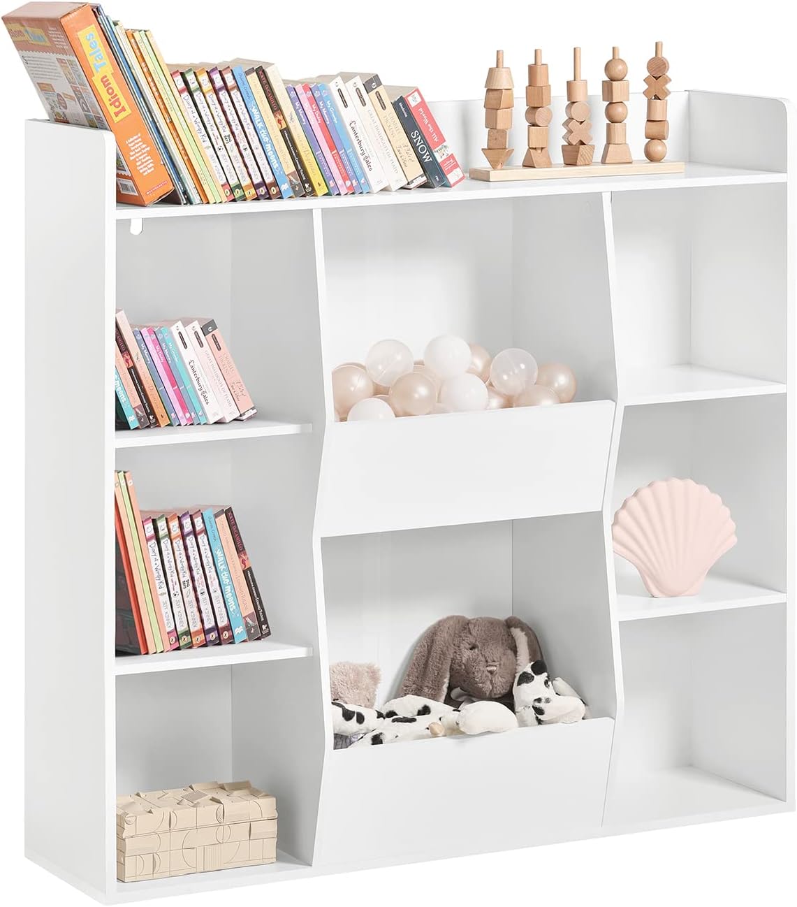 سعر ومواصفات كتب للأطفال من سو باي رف موديل KMB55-W، وحدة تخزين الألعاب، منظم مع 8 مساحات تخزين (B0BCJK5KRD) على Amazon EG