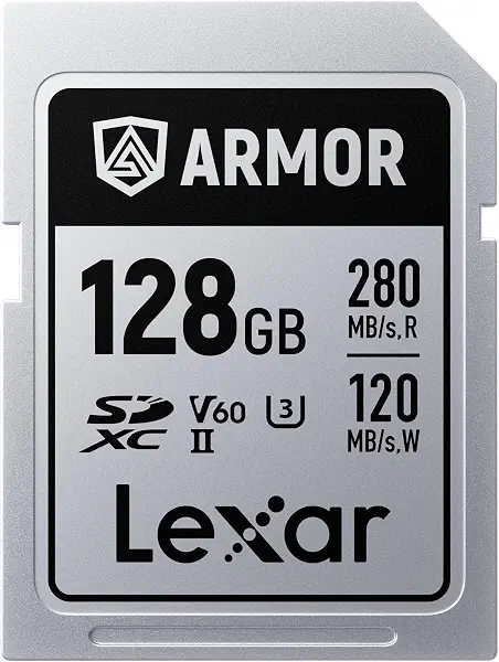 سعر ومواصفات كرت ذاكرة ارمور سيلفر برو SDXC 128GB بواجهة UHS-II وC10 وU3 وV60 و6K UHD، قراءة حتى 280 MB/ثانية، من الفولاذ المقاوم للصدأ للمصورين المحترفين ومصور الفيديو من ليكسار (LSDAMSP128G-RNNNU) (B0FJTYR5F5) على Amazon EG