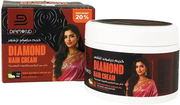 سعر ومواصفات كريم للشعر بزبدة الشيا وزيت الارجان من دايموند - 150 مل (B0F87W8WYC) على Amazon EG