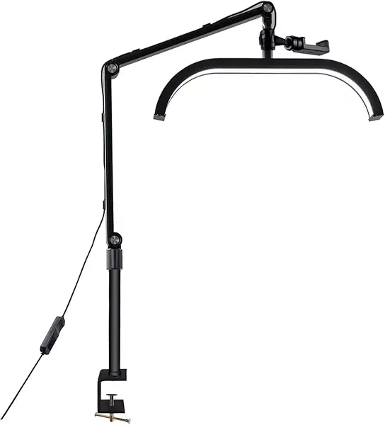 سعر ومواصفات كشاف هاف مون LED مكتبي GenPro FS-16X – 15 واط، درجة حرارة لون 2700K–6500K، مع مشبك لهاتف (B0G4HJ7SCH) على Amazon EG