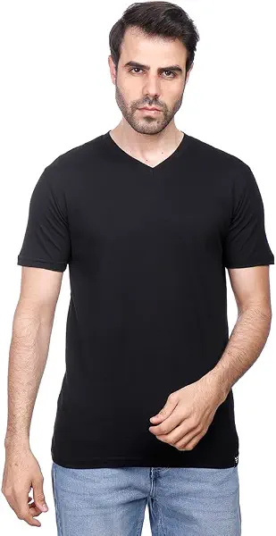 سعر ومواصفات كوب COUP Mens Plain T-Shirt With V Neck And Short Sleeves SHIRT (pack of 1) (B09NLL3ZKH) على Amazon EG