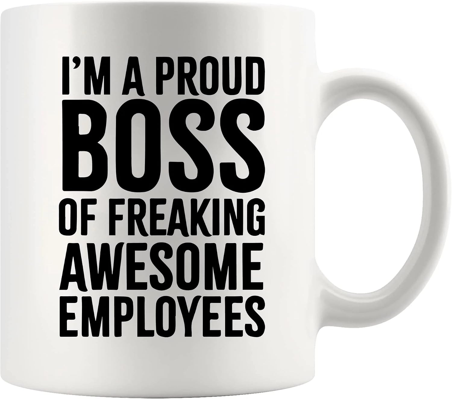 سعر ومواصفات كوب قهوة سيراميك مطبوع عليه I'm A Proud Boss Of Awesome Employees Coworker سعة 325 مل، لون أبيض من بانفولا (B0BTL58Z1X) على Amazon EG