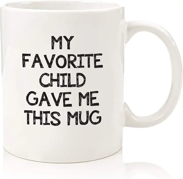 سعر ومواصفات كوب قهوة ممتع مطبوع عليه My Favorite Child Gave Me This - افضل هدايا للام والاب فكرة هدية رائعة من الابنة والابن والاطفال للرجال والنساء سيراميك أبيض ويتسي جلاسوير اند جيفتس (B07CBHPBJQ) على Amazon EG