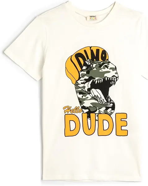 سعر ومواصفات كوتون KOTON Boys Short Sleeve Dinosaurs Printed Crew Neck Tshirt (B0D33R1J6P) على Amazon EG